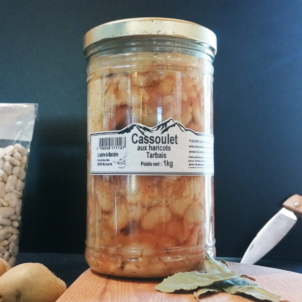 Boîte de conserve de 1Kg de Cassoulet aux haricots Tarbais de la cuisine de Marceline, produit du sud ouest