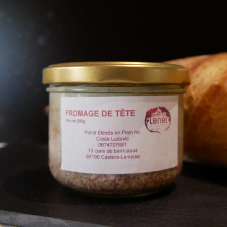 Conserve de fromage de tête de porc avec sa baguette