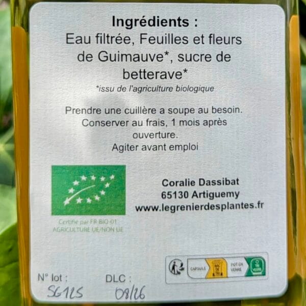 étiquette sirops guimauve