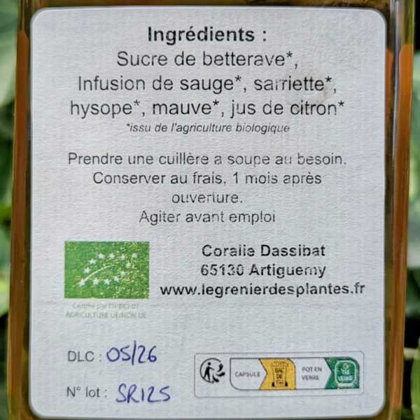 étiquette sirops sauge