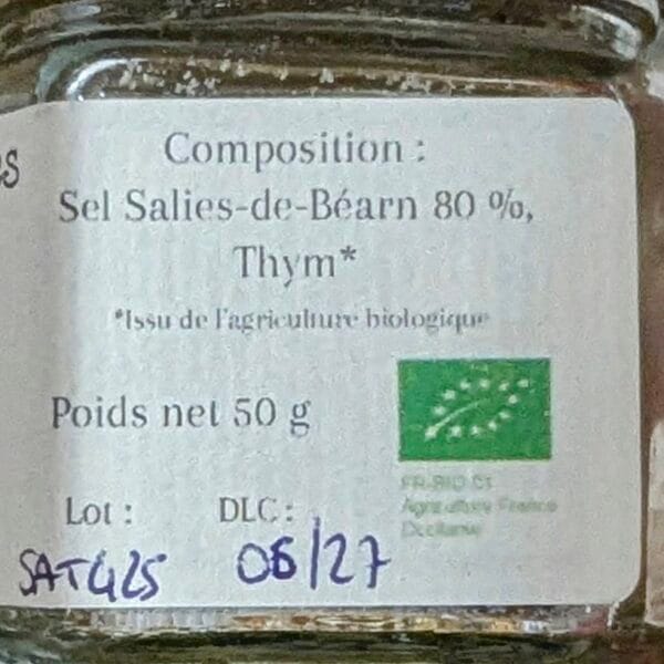 étiquette sel au Thym