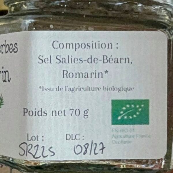 étiquette sel aux herbes Romarin