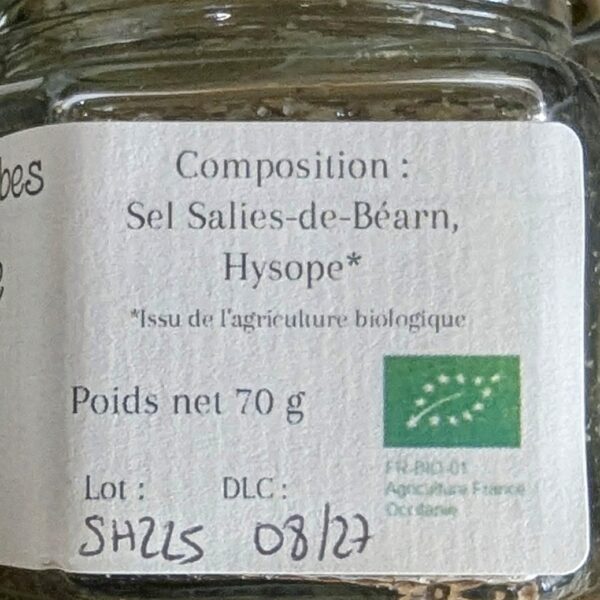 étiquette sel aux herbes Hysope