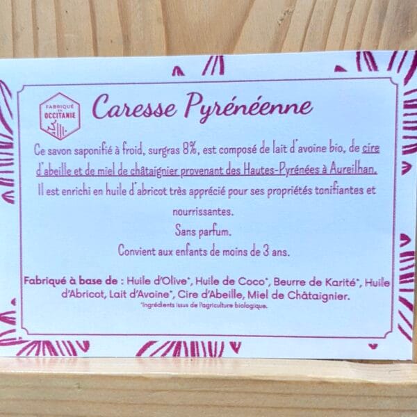 Composition du savon Caresse Pyrénéenne