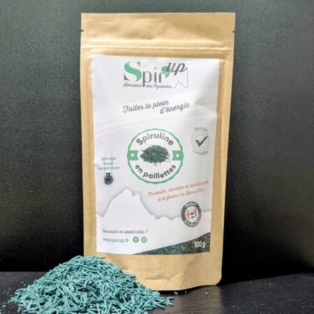 Paquet de Spiruline en paillette des chez Spir'Up à Buros 64160